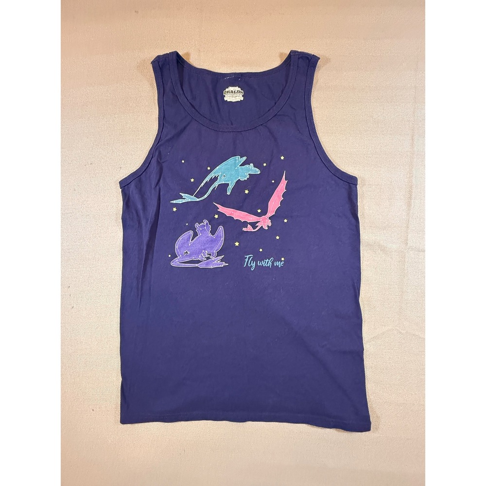 How to Train Your Dragon Hidden World Tank Top Navy Blue Fly With Me Small 1761